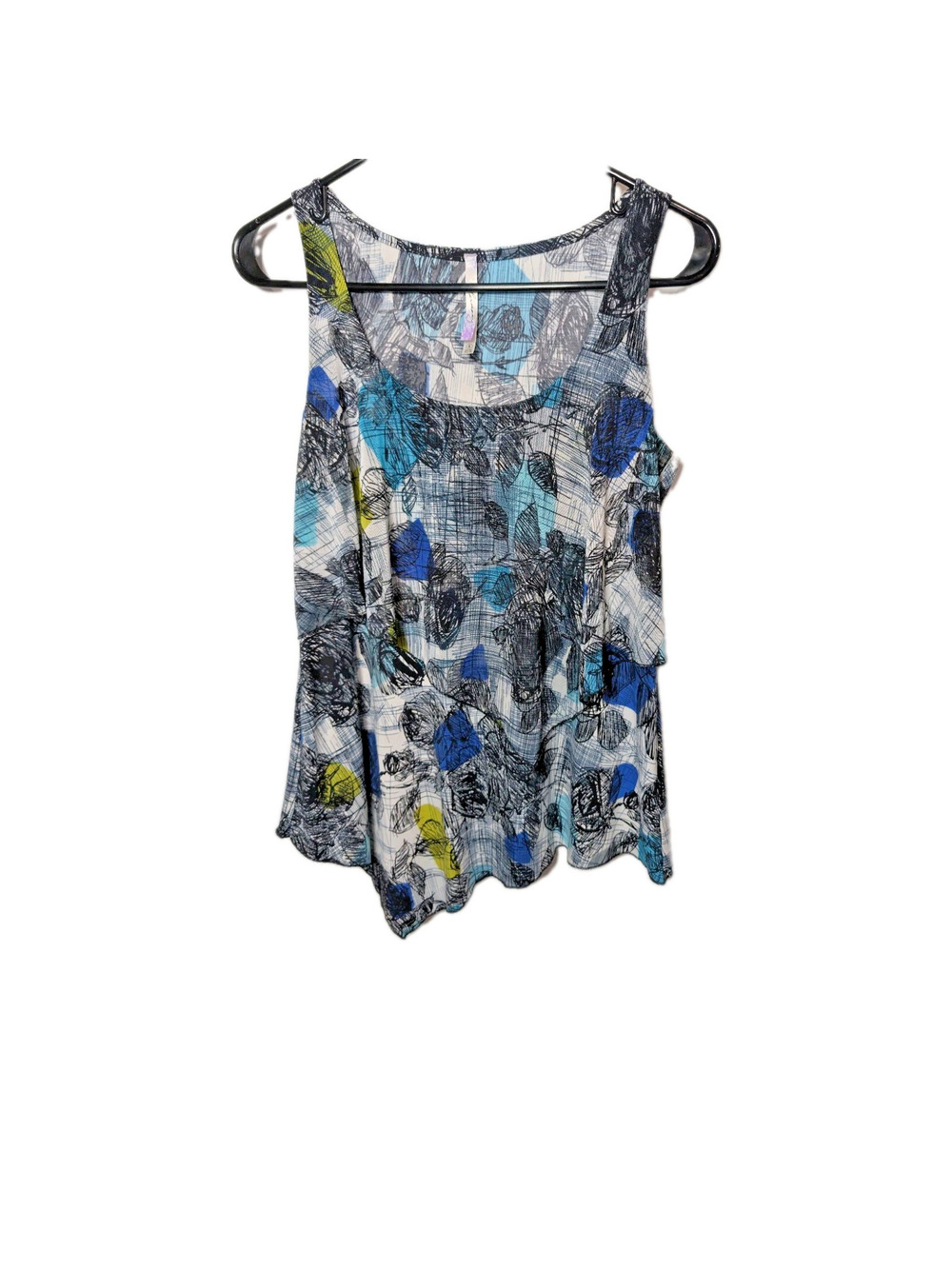 Harmony Tank Top Shirt Tunic Ruffle Sleeveless Size Small * ARTSY * BOHO Blouse